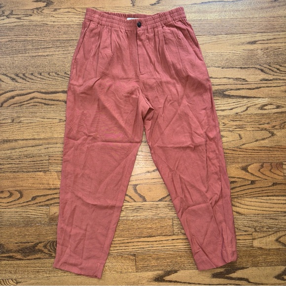 Madewell Taper Leg Crop Pants Comfy Casual Zip‎ Coral Size Small - Picture 1 of 11